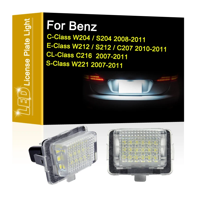 

LED License Number Plate Light Assembly For Benz C-Class W204 S204 E-Class W212 S212 E-Class C207 CL-Class C216 S-Class W221