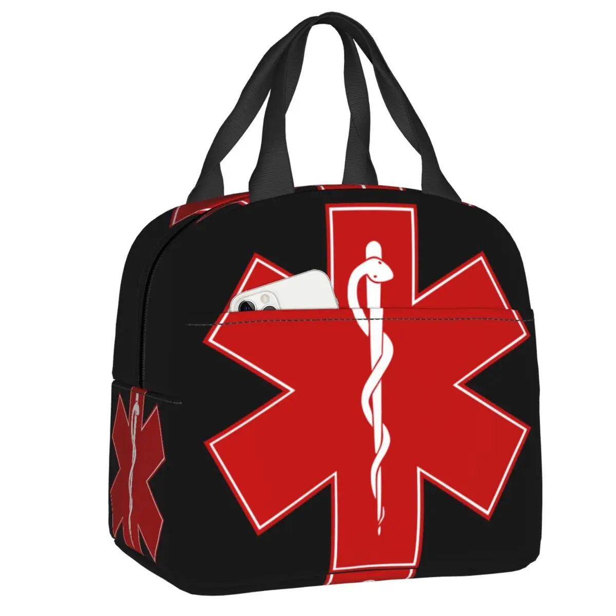 

Emt Star Of Life Thermal Insulated Lunch Bag Emt Paramedic Medical Portable Lunch Tote Work School Travel Multifunction Food Box