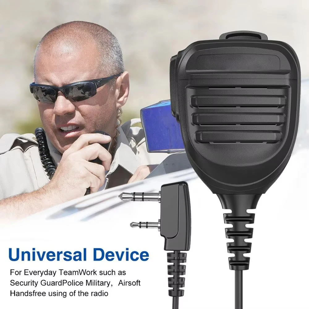 2-контактный K-тип двойной PTT ручной тактический микрофон радиолюбитель рация