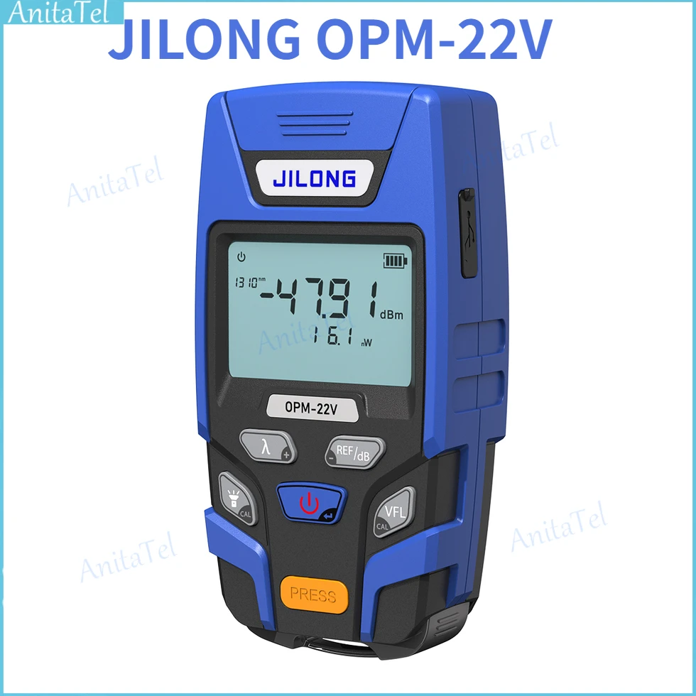 JILONG OPM-22 OPM Optical Power Meter build-in LED with 7 Wavelengths Fiber Tester Fiber Optic Power Meter -70~+6dbm &10mw VFL