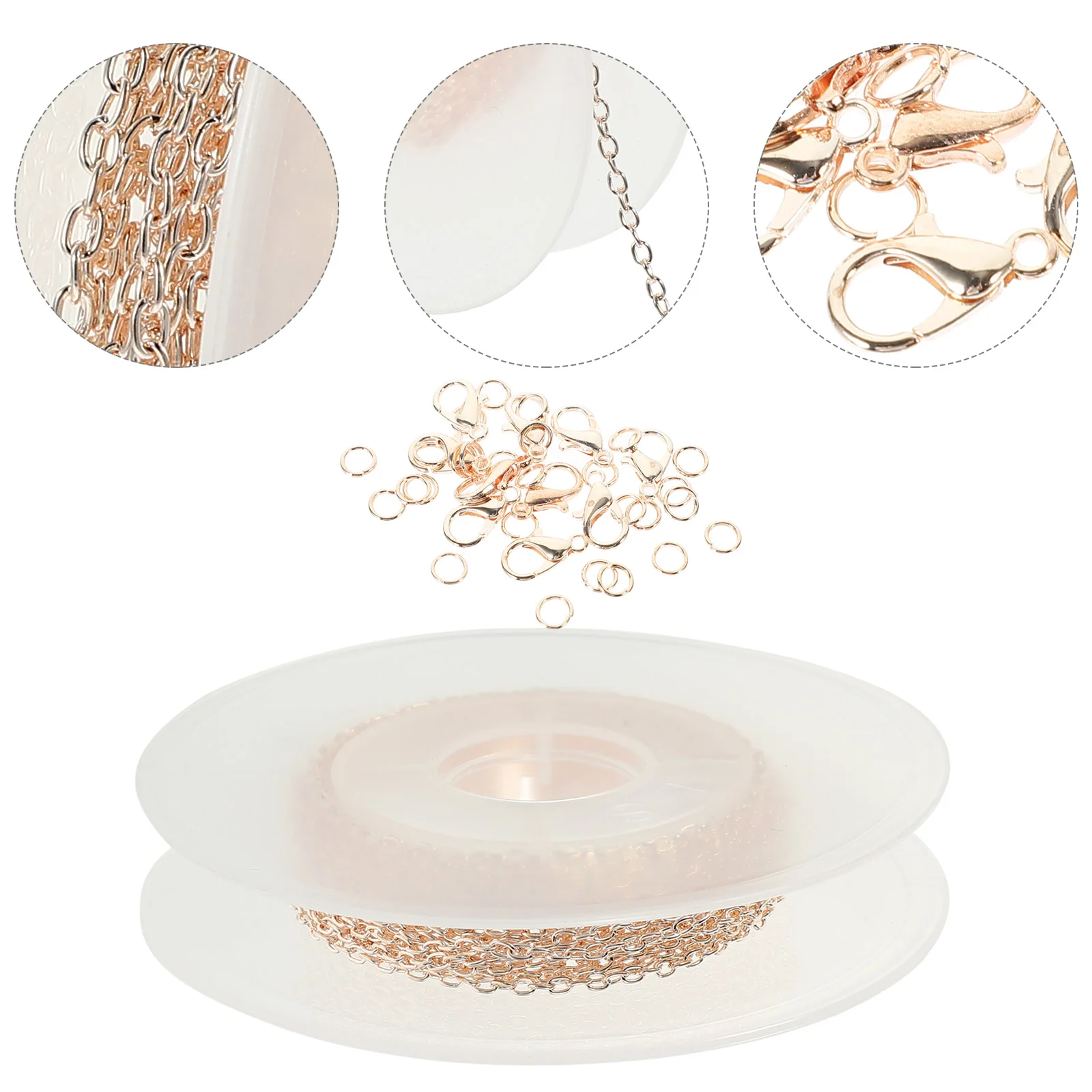 

Цепочка для ювелирных изделий, металлическая цепь с застежкой и колечком, 1 комплект