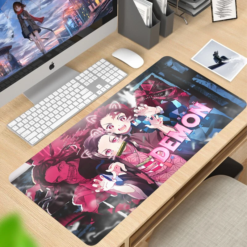 

Anime Large Mouse Pad Mousepad Kimetsu No Yaiba XXL Computer Table Mat Keyboard Desk Pads Mausepad 90x40 Mouse Mats Demon Slayer