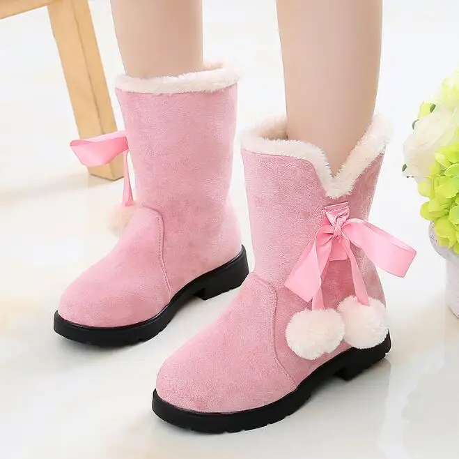 

Children Fashion Boots Plush Warm Autumn Winter New Girls Non-slip Single Boots Princess Thick-soled Warm Snow Boots Sneakers