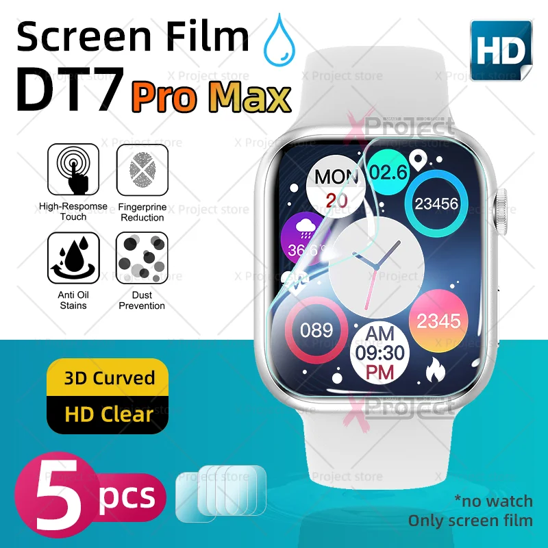

Screen Protector For DT7 PRO MAX Smartwatch DT7PROMAX Smart Watch Hydrogel Protective Film Series 7 Screen Film Cover PK DT100