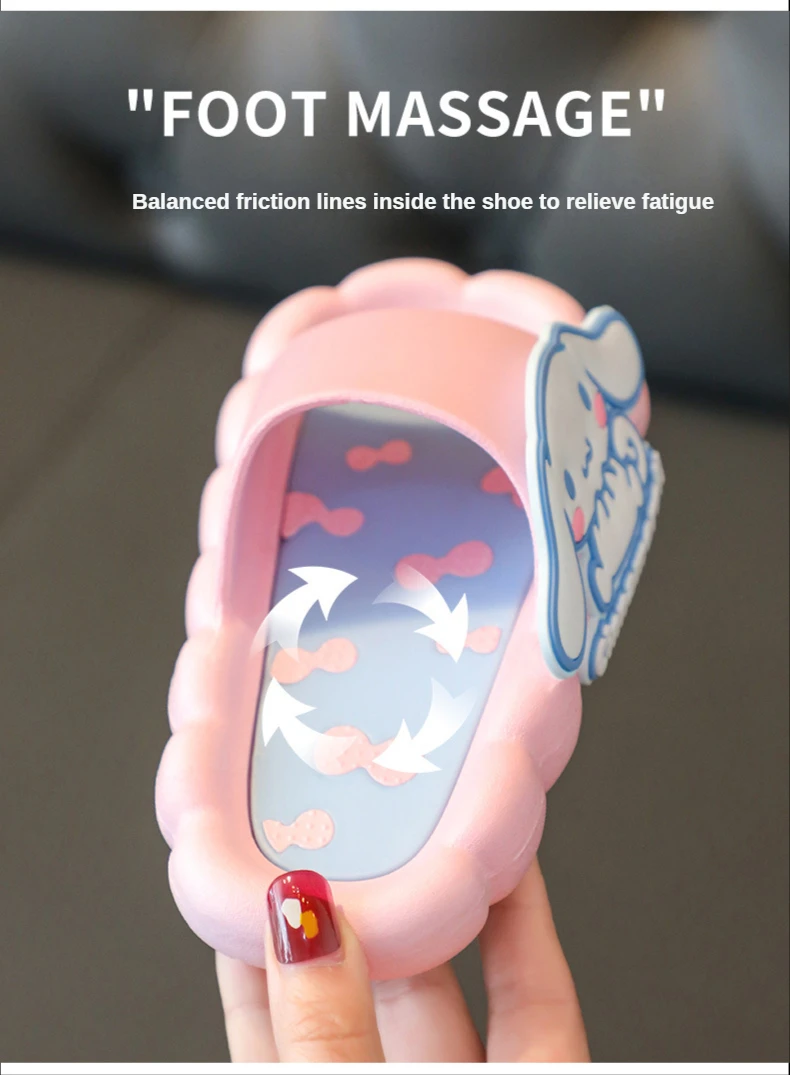 Children Flip-Flops Summer Cute Cartoon Girls HelloKitty Big Ears Dog Anti-Slip Sandals Adult Bathroom Slippers