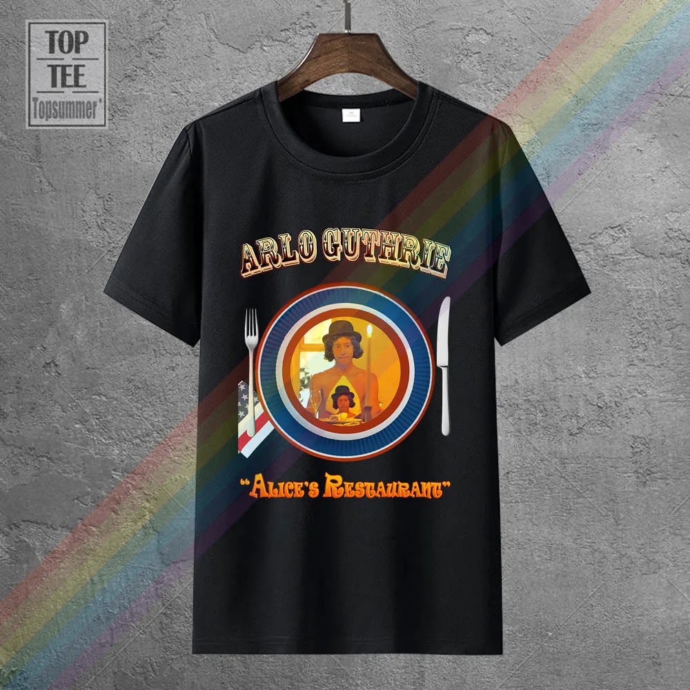 

Arlo Guthrie Alice'S Restaurant Tee Shirt Retro Gothic T-Shirt Funny Summer Top White T-Shirts Horror Skull Tshirt