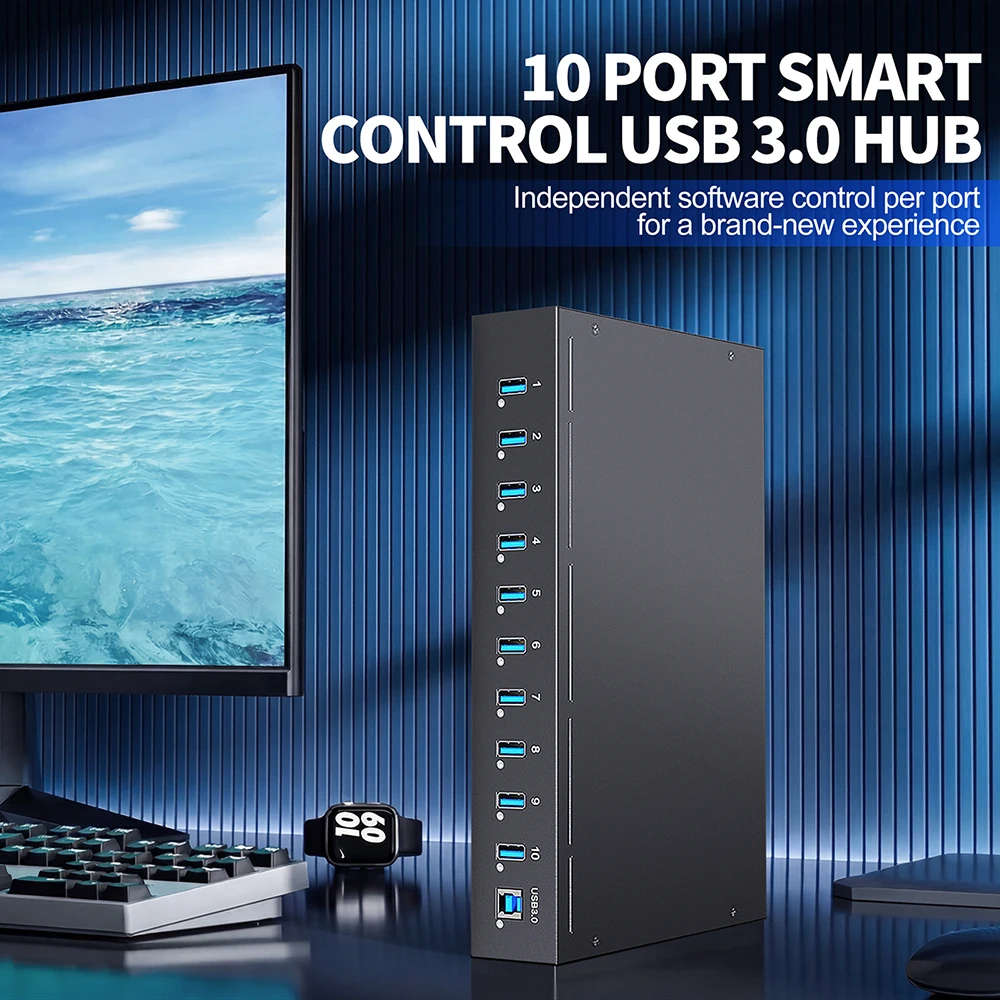 Фото НОВЫЙ 10-портовый USB 3.0 хаб для управления USB-ключами безопасности и устройствами U-Key №3