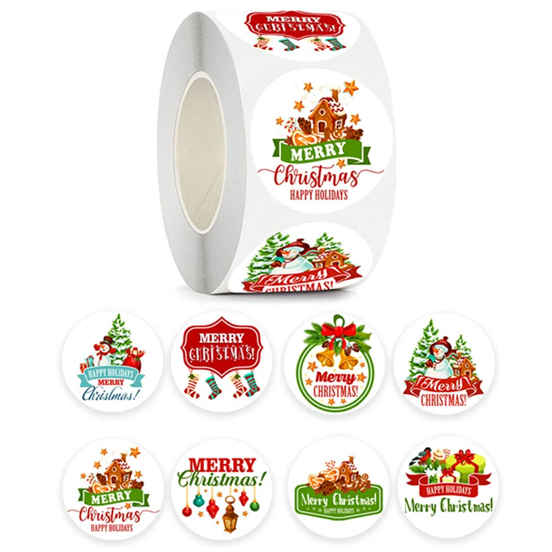 

500 шт. рождественские наклейки, милые животные, снеговик, дерево, декоративные наклейки, упаковочная коробка для подарков, этикетка, рождест...