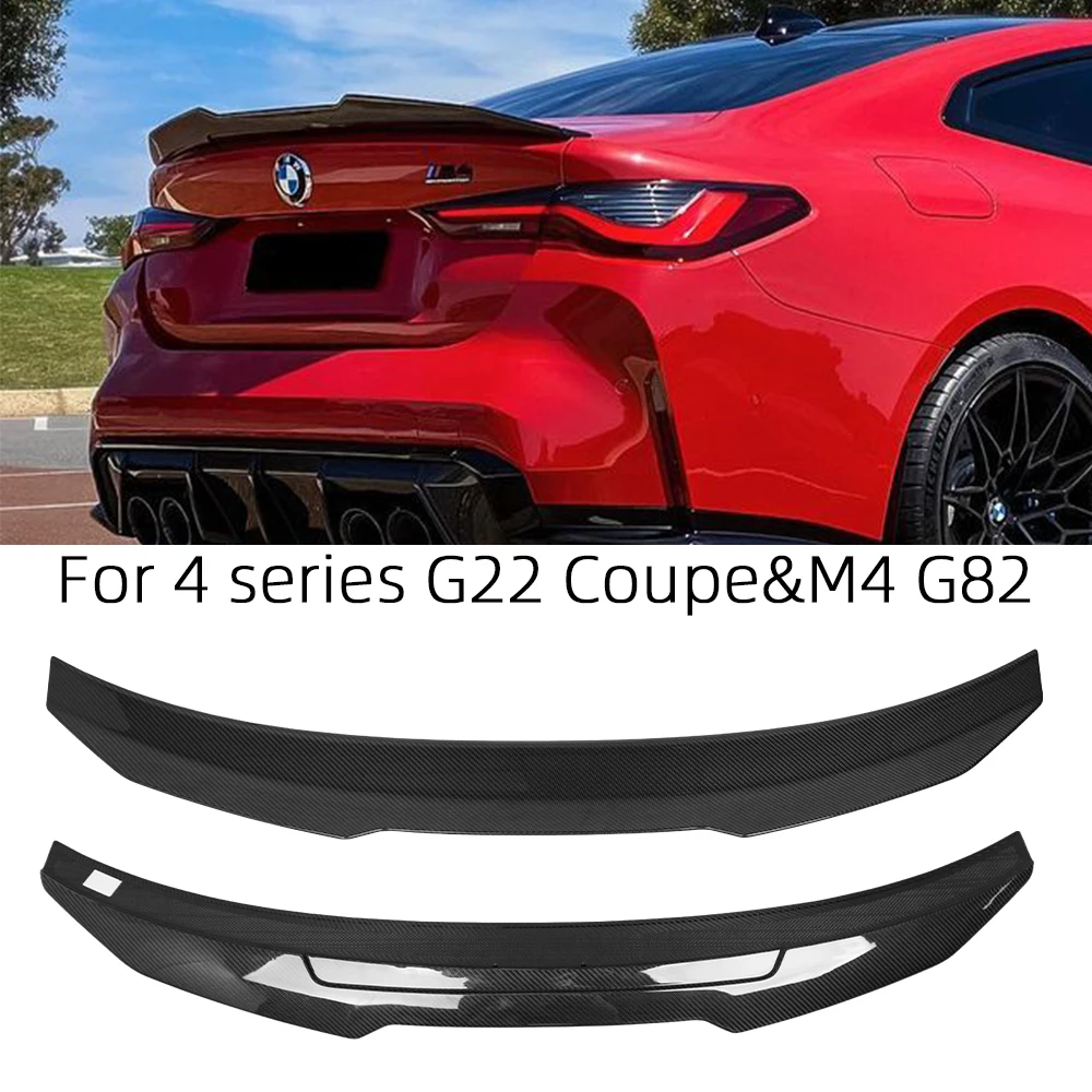 For BMW 4 Series G22 Coupe&M4 G82 PSM Style Carbon fiber Rear Spoiler Trunk wing 2020-2023 FRP honeycomb Forged