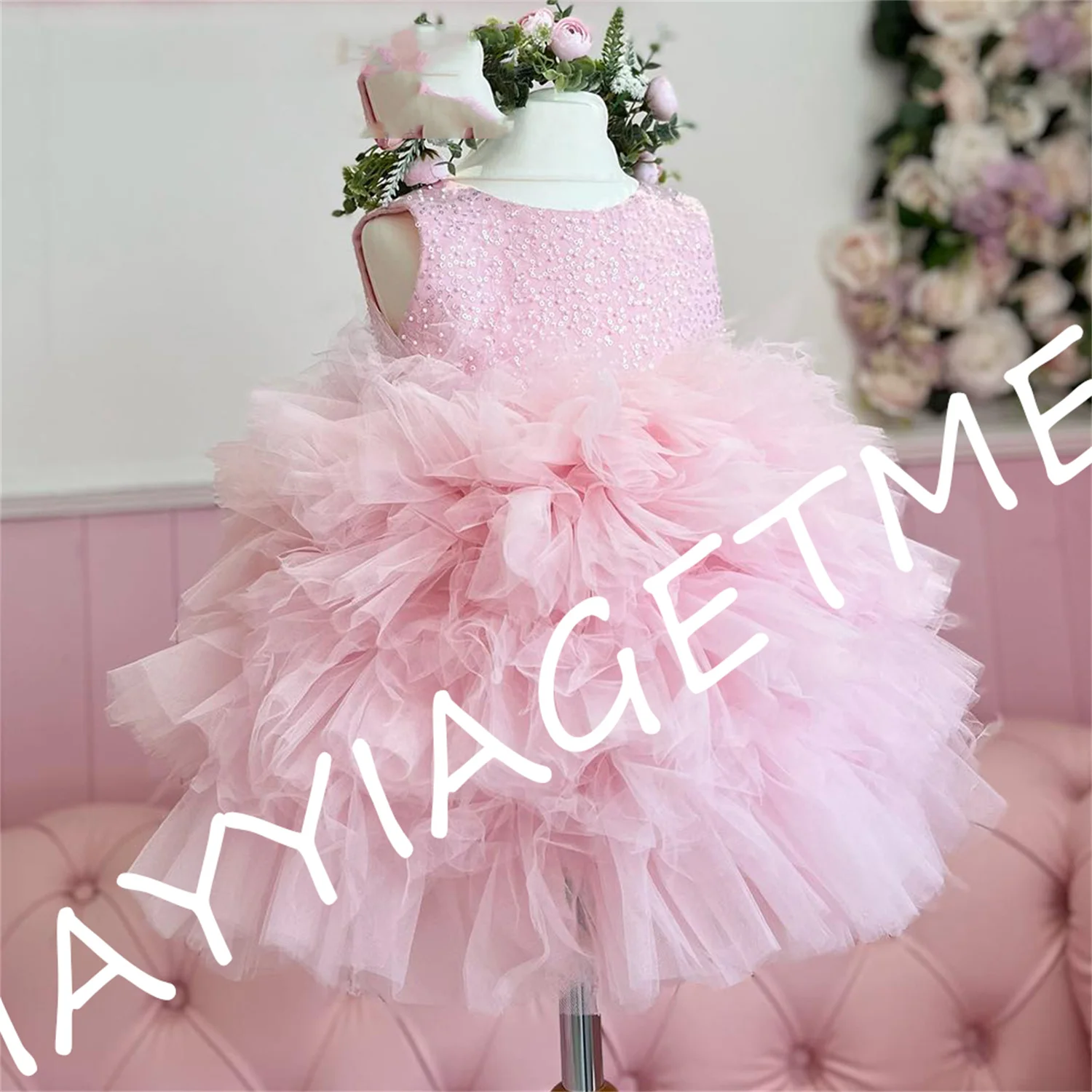 

Платье принцессы Королевского синего цвета, Многоярусное Тюлевое ТРАПЕЦИЕВИДНОЕ ПЛАТЬЕ для девочек, платье на день рождения, платье для маленьких девочек