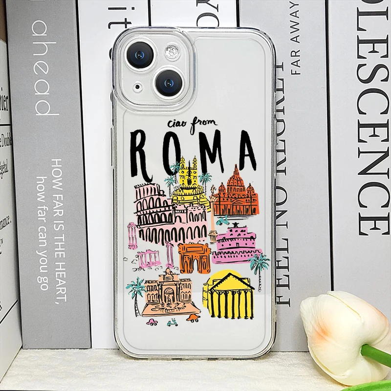 Модный прозрачный чехол для телефона Korea Paris New York City для IPhone 15 16 11 12 13 14 Pro Max 7 8 16 Plus X XS XR, противоударный мягкий чехол (art.: 3920cd3e4e5c6) - 3920cd3e4e5c6
