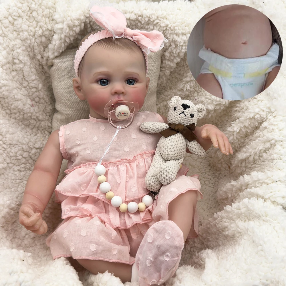 Силиконовая реалистичная кукла Reborn Baby всего тела 48 см для новорожденной девочки