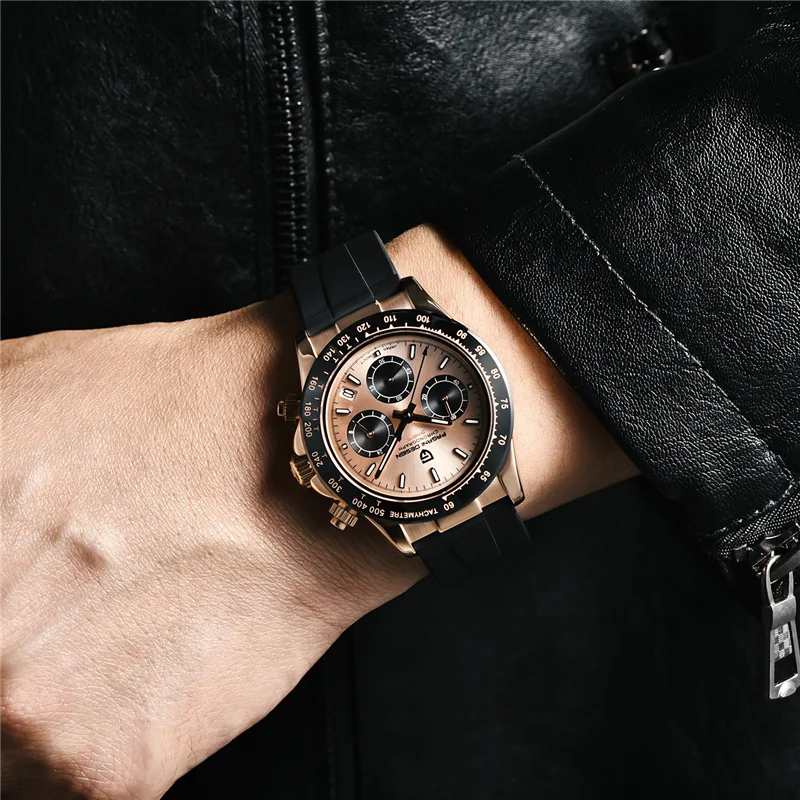 PAGANI DESIGN Watch For Men Top New Luxury Sapphire Glass Sports Waterproof Calendar Rubber Strap Timing Watch Reloj Hombre