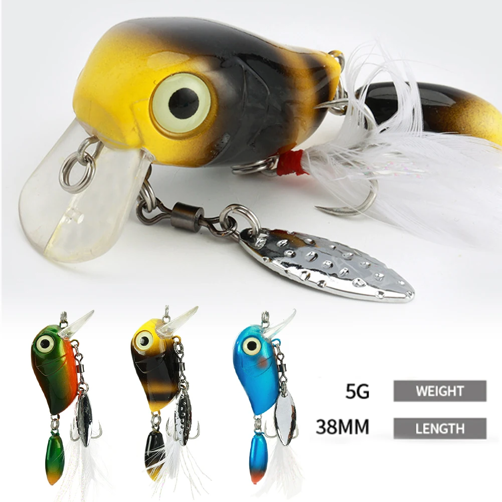 

5g/3.8cm 3D Bionic Fish-eye Minnow Fishing Lure Floating Crank Artificial Baits For Bass Perch Trout Barracuda Fishing Accessory