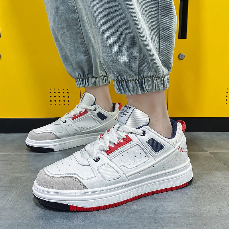 Кроссовки мужские на шнуровке удобные повседневные туфли плоская подошва модная