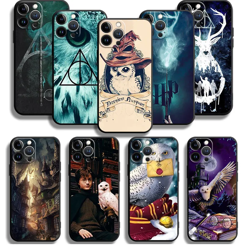 

Soft Silicone Cover Phone Case For iPhone 14 13 12 11 Pro Max 6 6S 7 8 Plus XS 12 Mini Shell Ring Potters Wand Harries