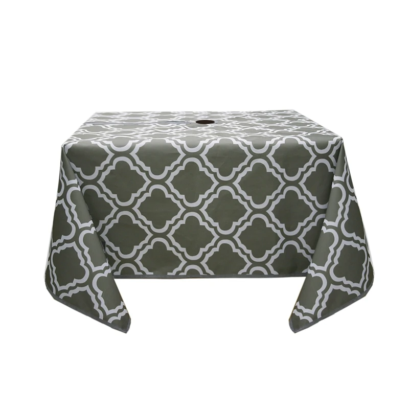 

Outdoor Waterproof Spillproof Square Zipper Tablecloth With Umbrella Hole For Camping, Picnic, Afternoon Tea, BBQ