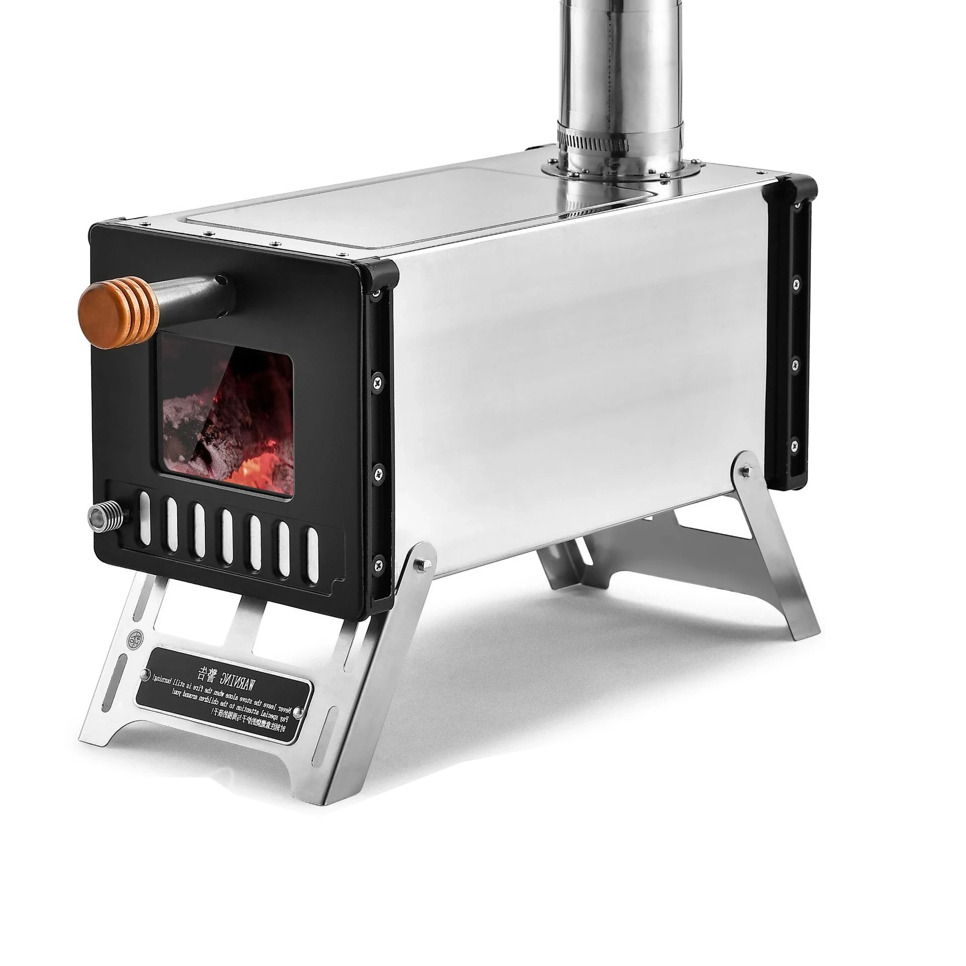 

Stainless Steel Ultra-Light Outdoor Camping Picnic Barbecue Cooker Mini Portable Wood Stove