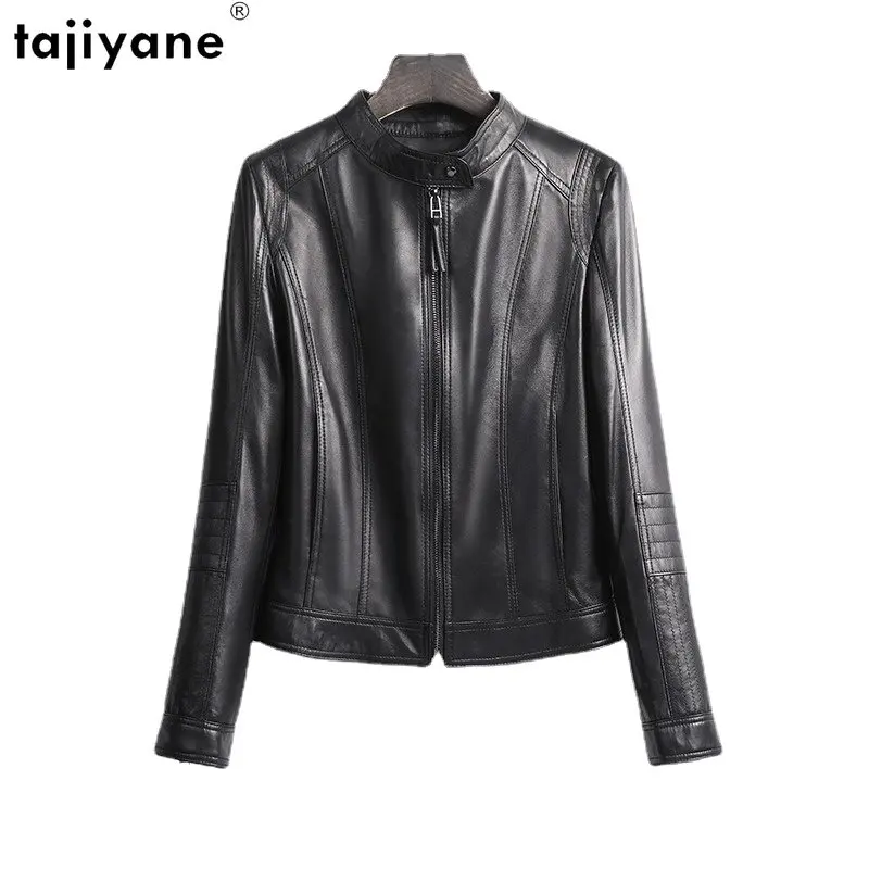 

Женская короткая летная куртка Tajiyane, пальто из натуральной овечьей шкуры, весна-осень, горячая Распродажа 2023