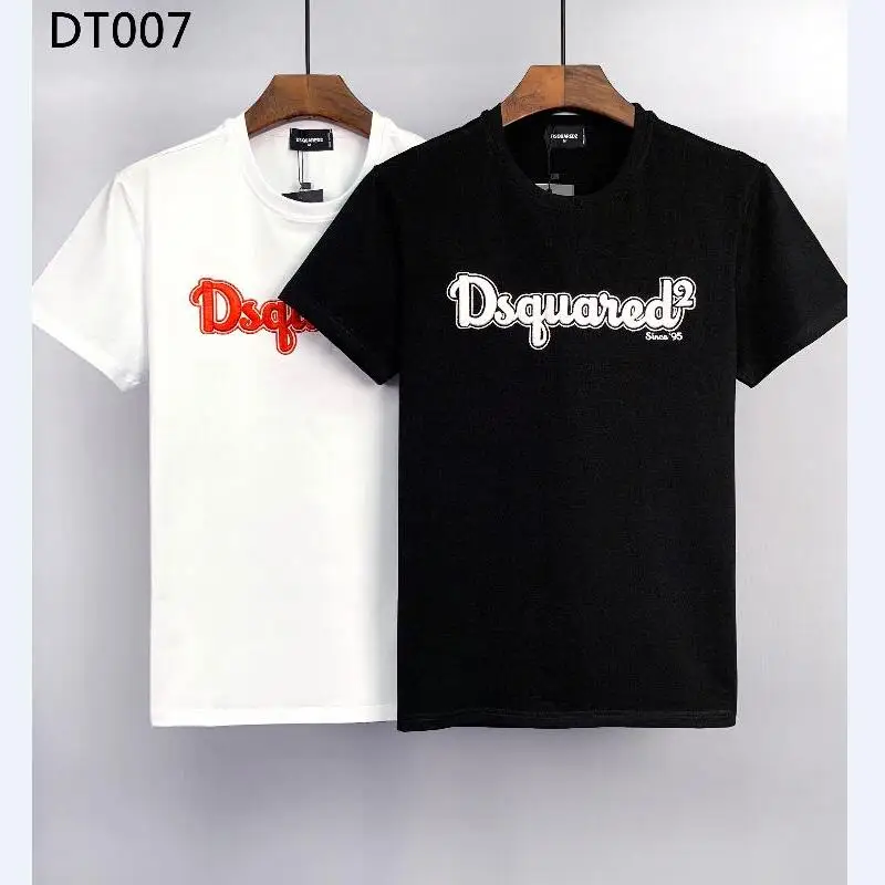 

Dsquared2 Men's Trendy Letter Embroidery Short Sleeve T-shirt Tops Streetwear Tops DT007