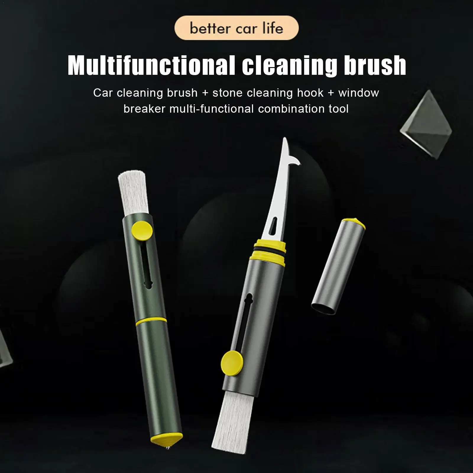 

Car Cleaning Brush Air Condition Outlet Detailing Brush Hook Stone Window Safety Hammer Remover Tool Tire Breaker W8l8