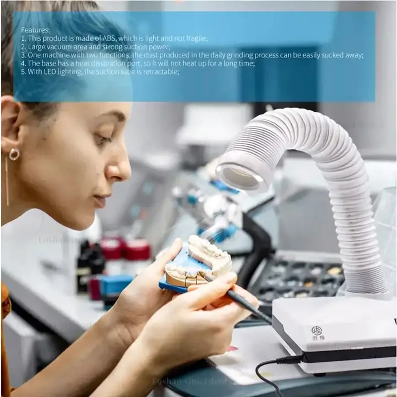 Dental 60W Dust Collector Extractor Polishing Sandblaster Vacuum Cleaners for Clinic Lab Equipment
