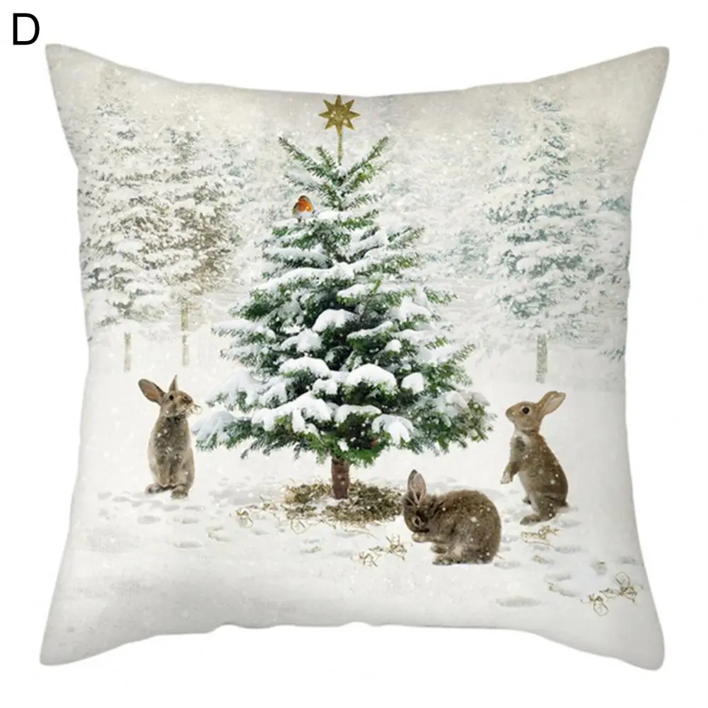 

Unique Xmas Pillow Case Soft Square Cushion Case Home Office Dorm Christmas Supplies Cushion Cover Christmas Pillowcase