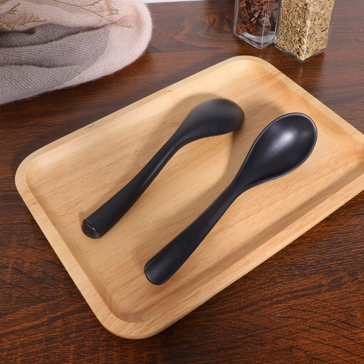 Spoons Spoon Soup Melamine Rice Asian Chinese Noodle Japanese Dinner Soba Tableware Won Ton Dessert Restaurant Serving Cream Ice