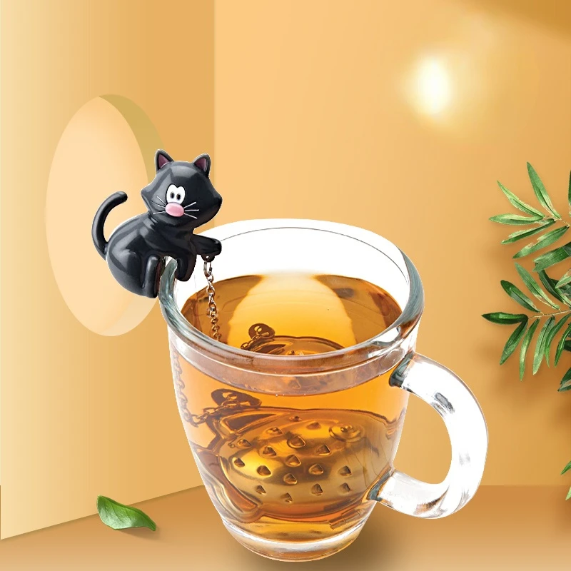 

Tea Infuser Creative Safety Tea Bag Filter Cat Shape Cute Tea Strainer for Tea Pot Cup Use Cute People Shape Food Grade