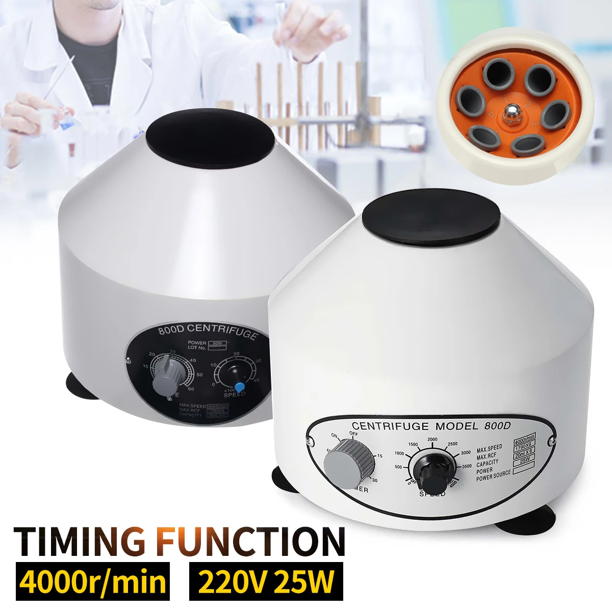 

4000rpm Timing Function Electric Laboratory Centrifuge Medical Practice Machine prp Isolate Serum With 6Pcs 20ml Centrifuge Tube