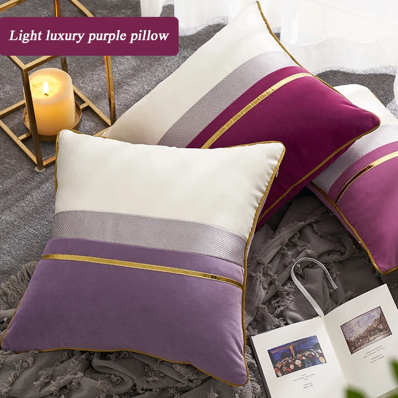 

Velvet Purple Cushion Cover 45x45cm 30x50 Throw Pillow Cover for Livingroom Decorative Pillowcase Car Seat Luxury Cushion Cover