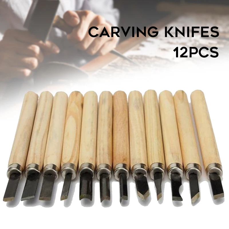

12pcs Wood Carving Knife Set Wooden Hand Carving Tool For DIY Sculpture Carpenter Pottery Carving Knife