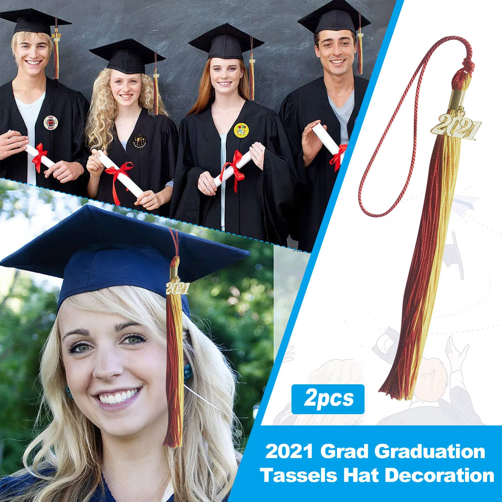 

Градиентная шапка с кисточками на выпускной 2 2021 Кепка с кисточками на выпускной домашний текстиль козырек женский солнцезащитный козырек ...