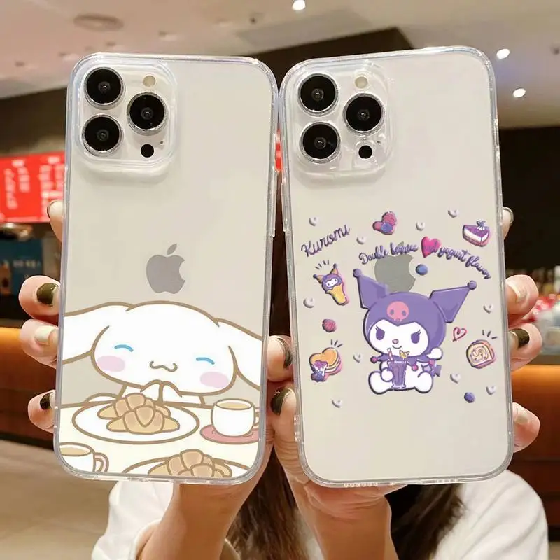 

Kawaii Cute Sanrio Hello Kitty Phone Case For iphone 14 Plus 13 12 11 Pro Max Mini X XS XR Soft Transparent Cover