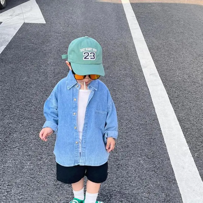 

Boys Vintage Number Distressed Baseball Cap Casual Embroidery Refined Peaked Caps Girls Simple Solid Cotton Sun Protection Hats