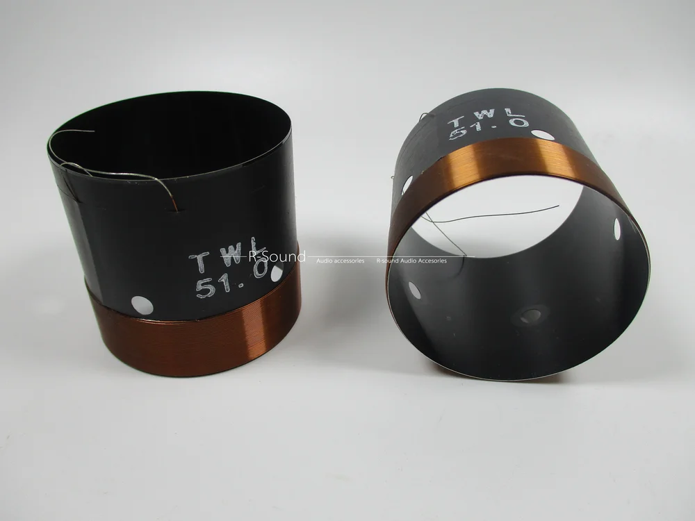 

1pair 51mm Black aluminum Bass voice coil Pure copper Round wire 6ohm 200-280W
