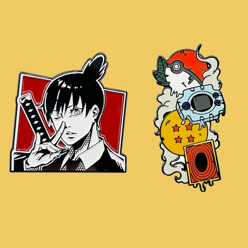 

Chainsaw Man Lapel Pins for Backpack Manga Accessories Cartoon Enamel Brooch Jacket Badge for Kids Anime Jewelry Wholesale