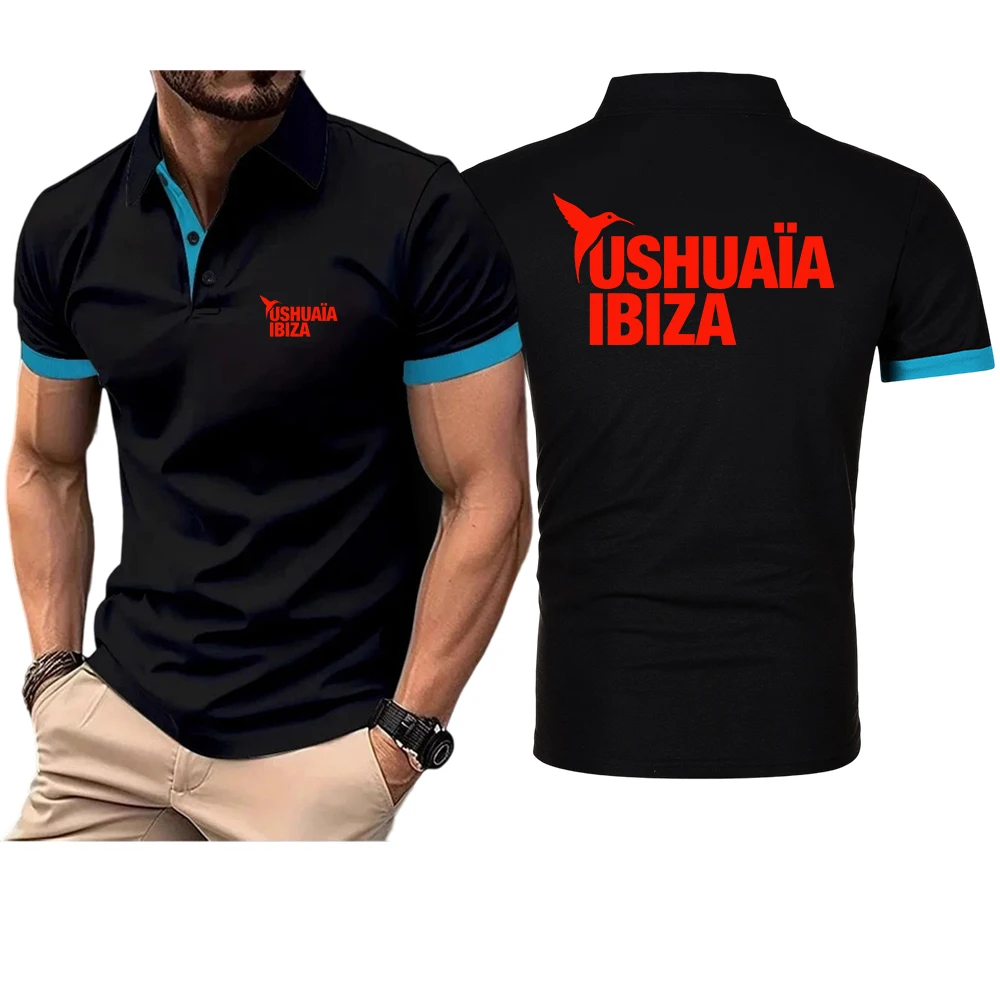 Фото Мужская футболка-поло Ushuaia Ibiza с принтом логотипа, летняя новинка 2026 года, с коротким рукавом, повседневная, деловая, модная, приталенная №1