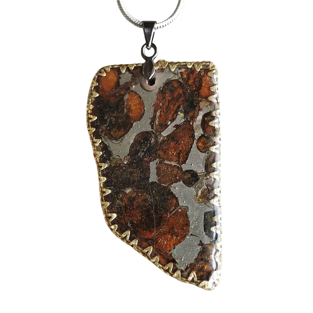 Ручная подвеска в виде оливкового метеорита Brenham 7 9 г ожерелье из натурального