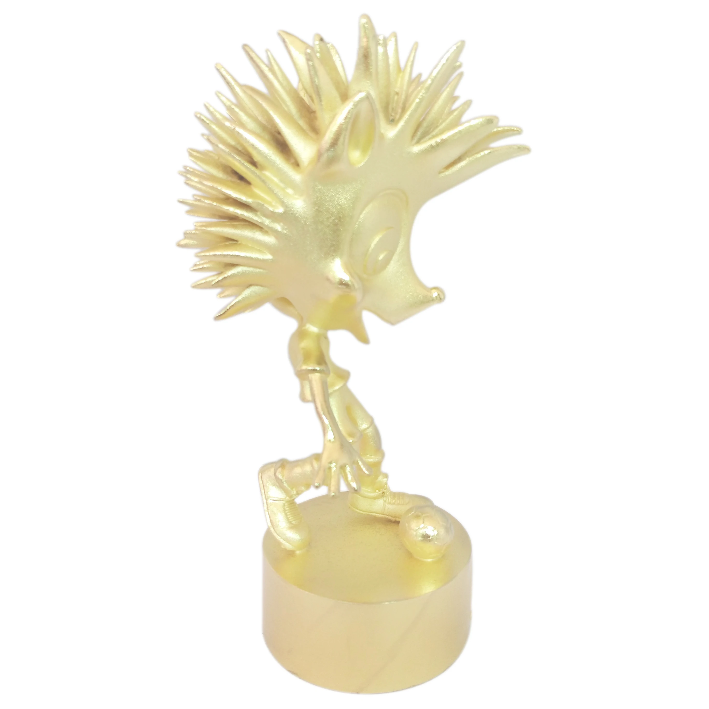 Заводские металлические золотые статуи ежа футбола талисмана скульптура трофей