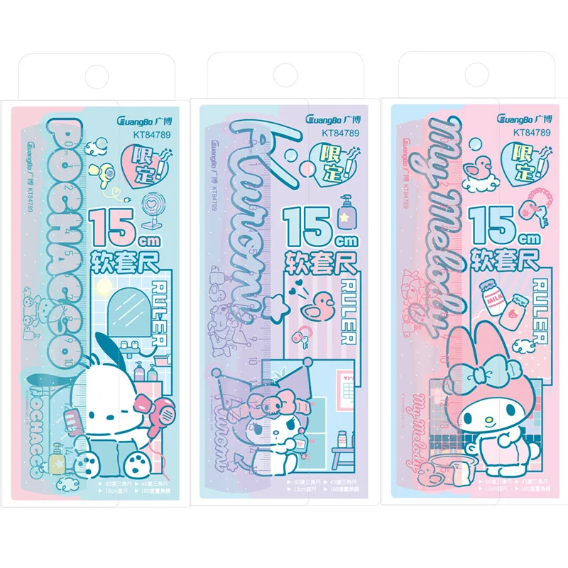 8 шт./комплект треугольная линейка Sanrio Kuromi Melody креативный инструмент для