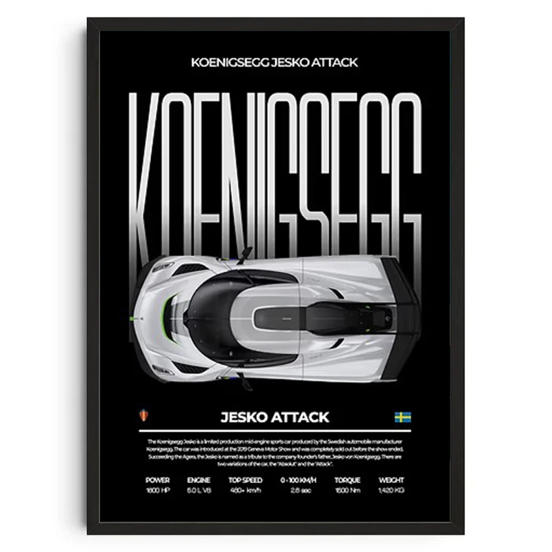 

Черный автомобильный постер на холсте