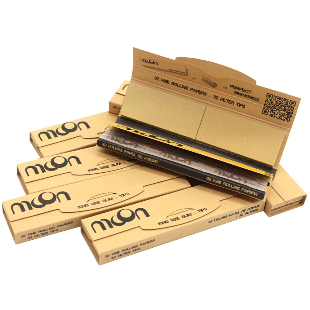 

Pre-Rolled Weed Accessories 108mm Organic Brown Magnet Clost Rolling Paper Natural Gum Slow Burn Rolling Paper With Filter Tips