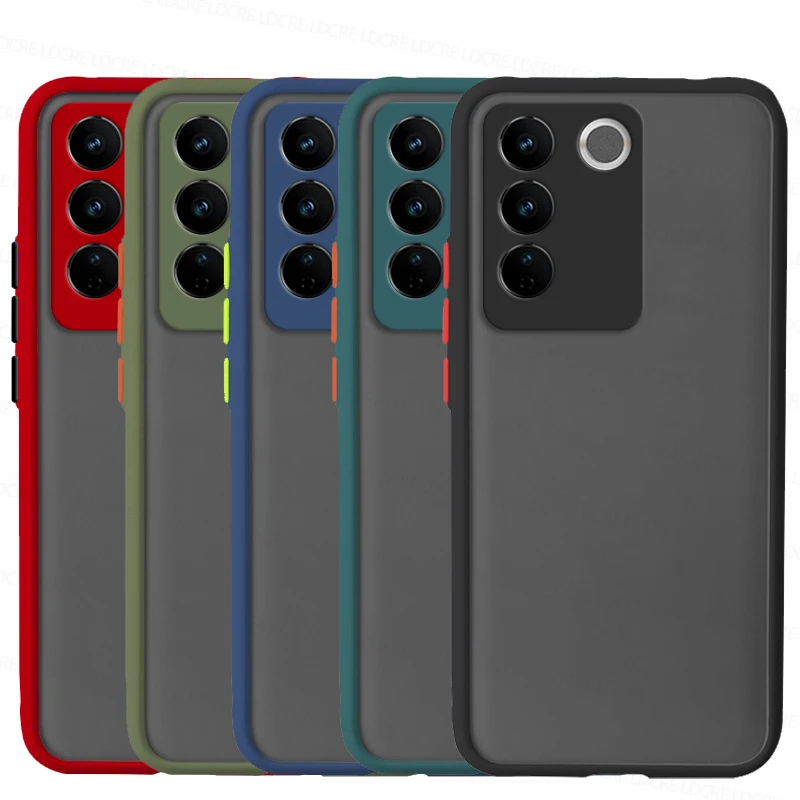 

For Vivo V27 Pro Case Matte PC Funda Vivo V27e V25 V27 Pro Cover Smooth TPU Cases Shockproof Protective Phone Cover Vivo V27 Pro