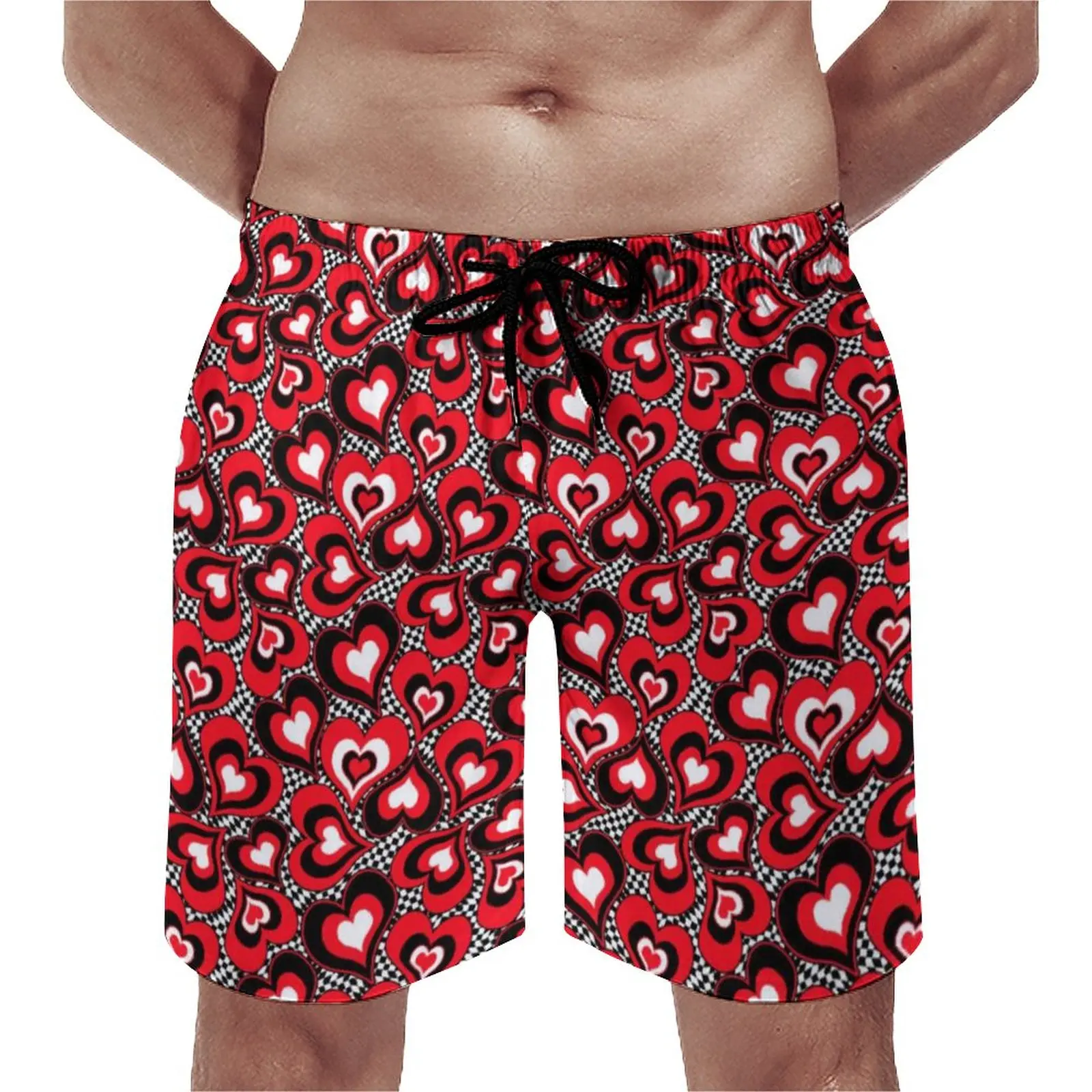 

Шорты для спортзала Love Heart мужские, праздничные короткие штаны, быстросохнущие пляжные плавки, идея для подарка