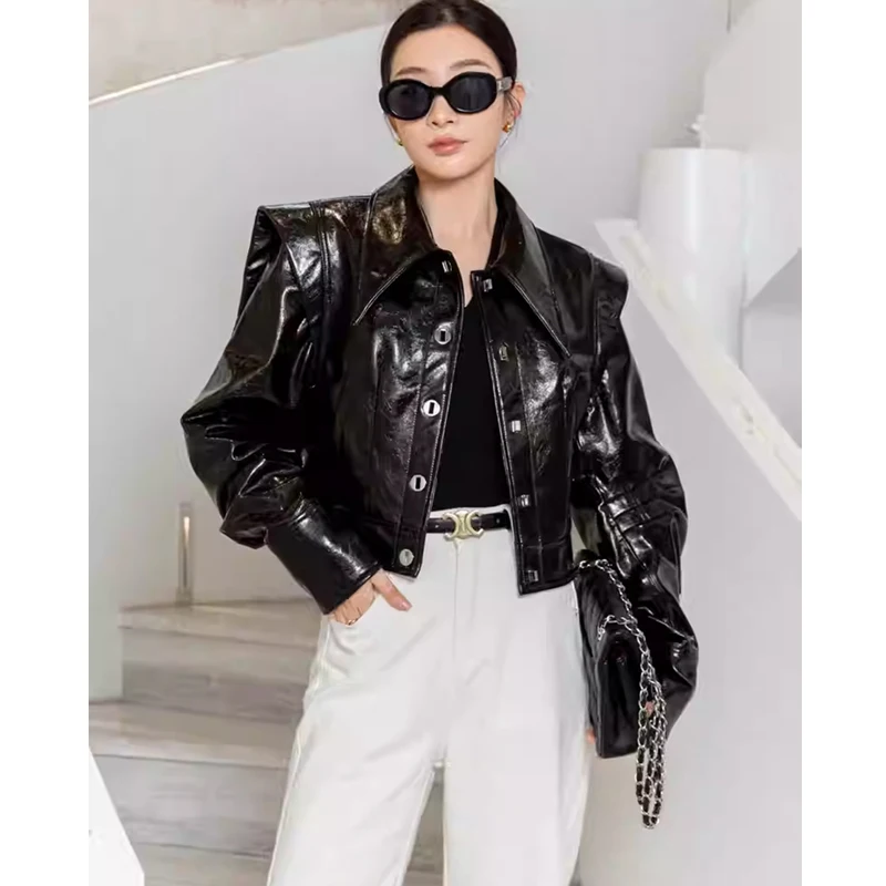 Винтажная уличная одежда женские куртки из натуральной овчины модные