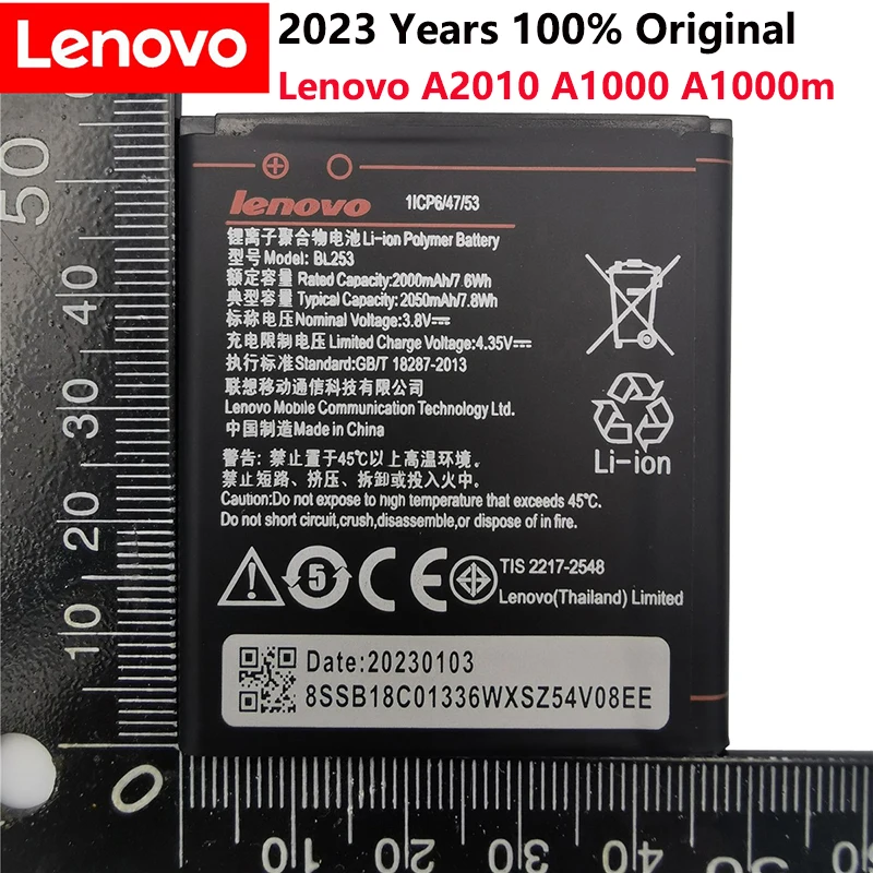

2023 high capacity 2050mAh BL253 Battery For Lenovo A2010 Bateria A 2010 / BL 253 BL-253 A1000 A1000m A 1000 Mobile Phone