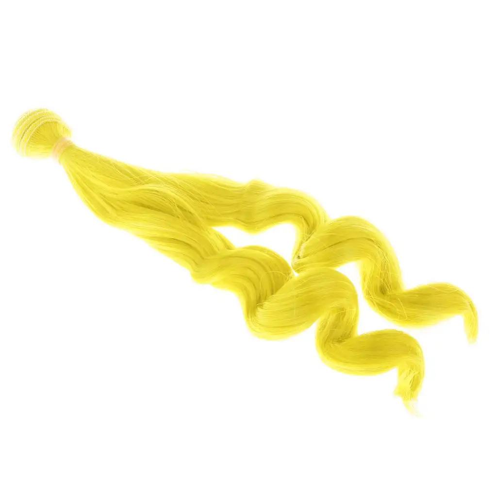 

Cute 25x100cm DIY Curly Hair Wig For 1/3 1/4 1/6 Blythe BJD Doll Dress Up Kids Cosplay Gifts Golden