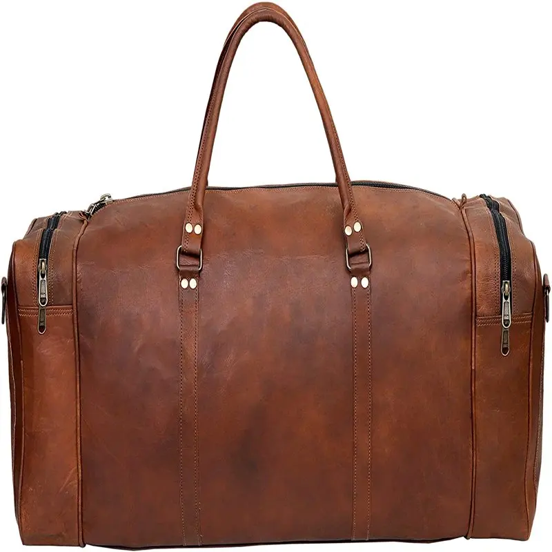 Handmade Vintage Travel Luggage 24 Inch Duffel Gym Sports Bag Weekender