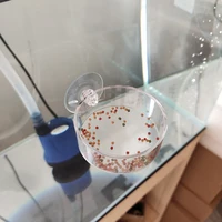 aquarium fish tank shrimp feeder transparent feeding tube dish suction air shrimp bowl feeder acrylic road empty plate